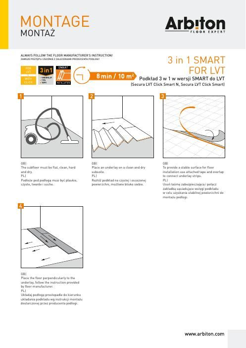 Installation instructions: Arbiton SECURA VINYL CLICK, SECURA VINYL CLICK SMART ANTISLIP (EN)