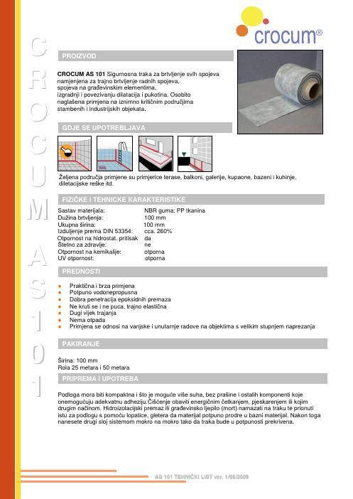 Technical data sheet: CROCUM AS 101 (HR)