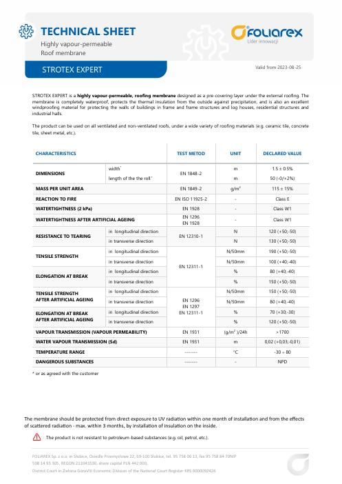 Technical data sheet: STROTEX EXPERT (EN)